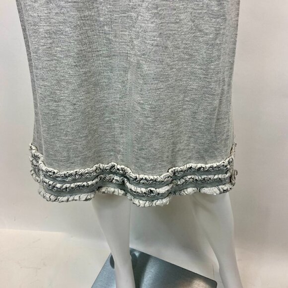 J. Crew Jersey Ruffle Sleeve Hem Scoop-Neck Gray Shift T-Shirt Dress, Small - Picture 6 of 10
